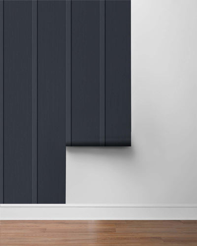 product image for Faux Board and Batten Prepasted Wallpaper in Dark Blue by Seabrook 41