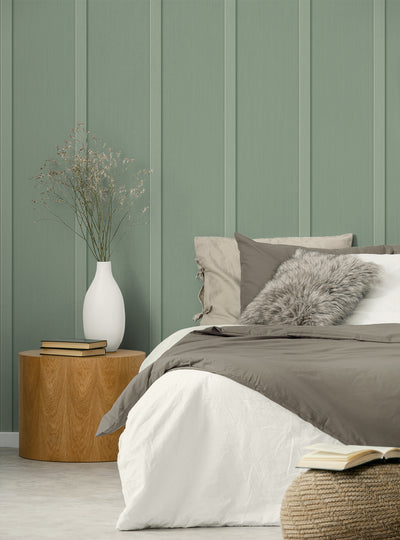 product image for Faux Board and Batten Prepasted Wallpaper in Sage Green by Seabrook 95