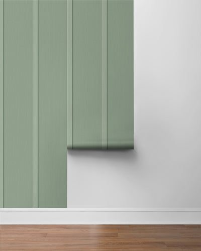 product image for Faux Board and Batten Prepasted Wallpaper in Sage Green by Seabrook 82