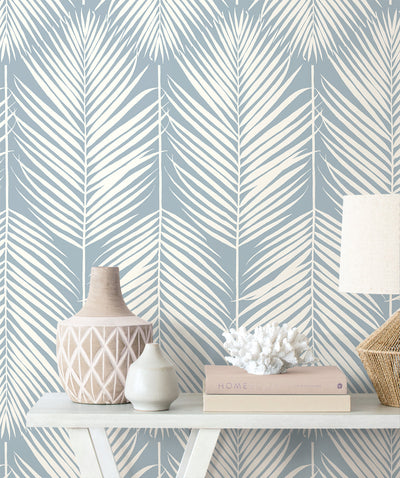 product image for Palm Silhouette Prepasted Wallpaper in Light Blue by Seabrook 63