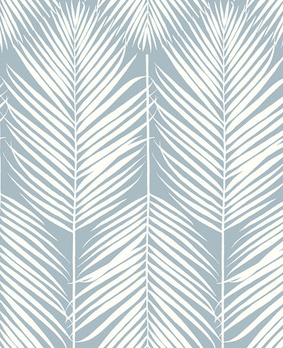 product image of Palm Silhouette Prepasted Wallpaper in Light Blue by Seabrook 54