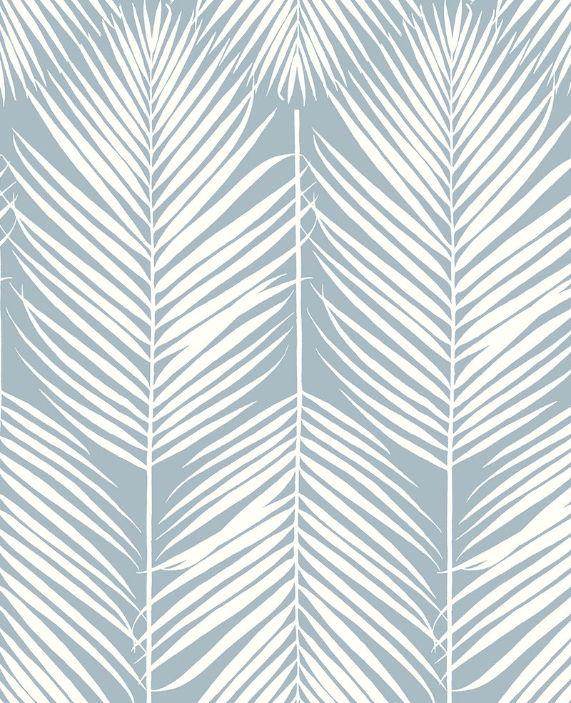 media image for Palm Silhouette Prepasted Wallpaper in Light Blue by Seabrook 28