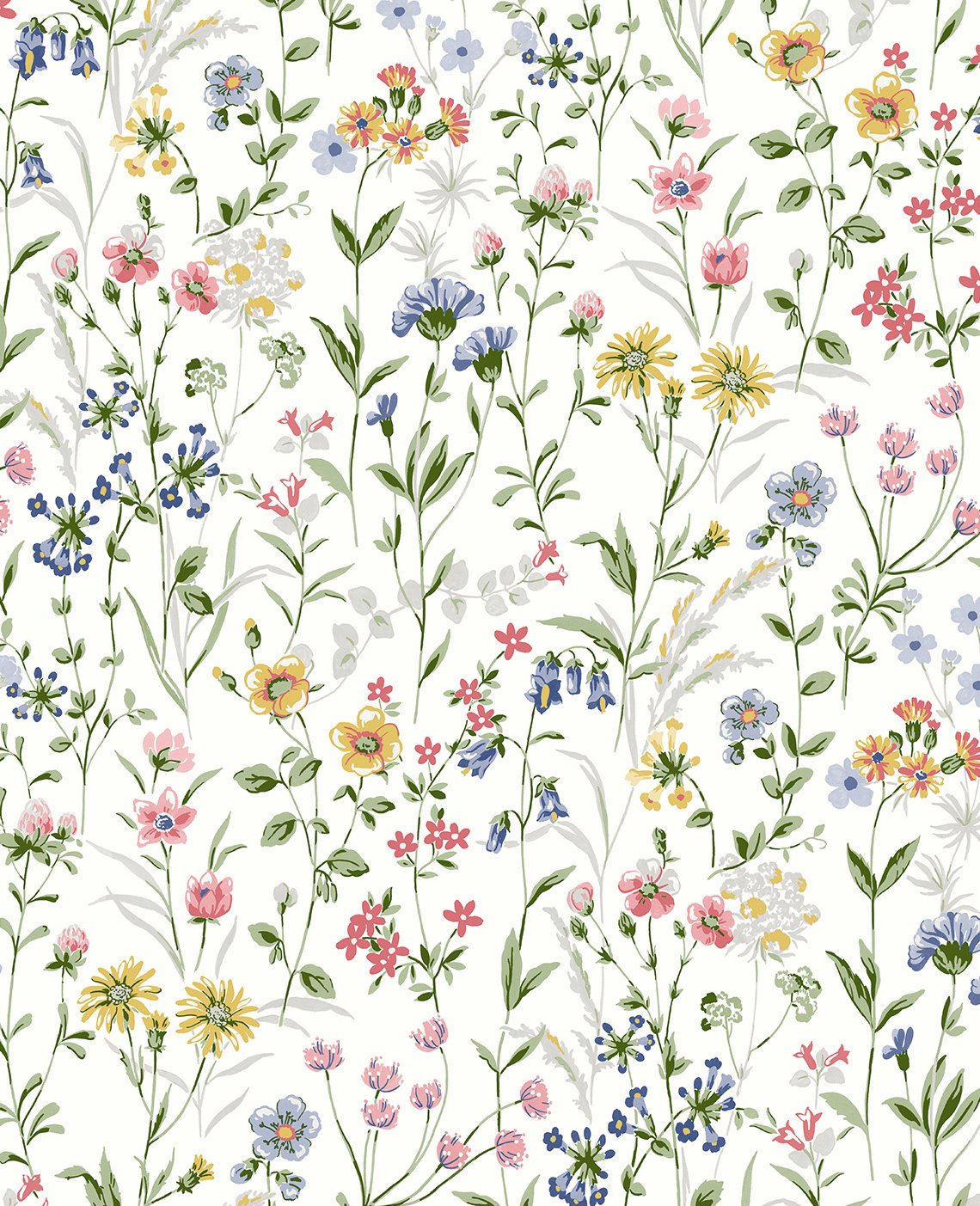 Shop Wildflowers Prepasted Wallpaper in Multi | Burke Decor