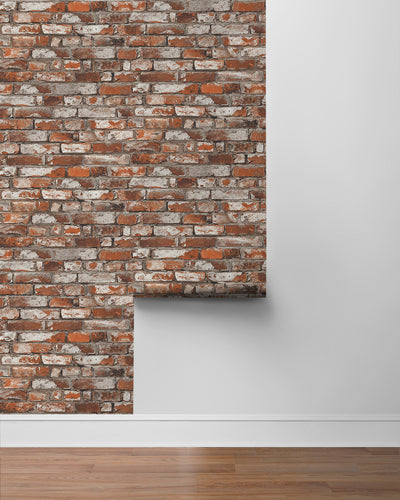 product image for Tailor Faux Brick Prepasted Wallpaper in Spiced Ginger 18