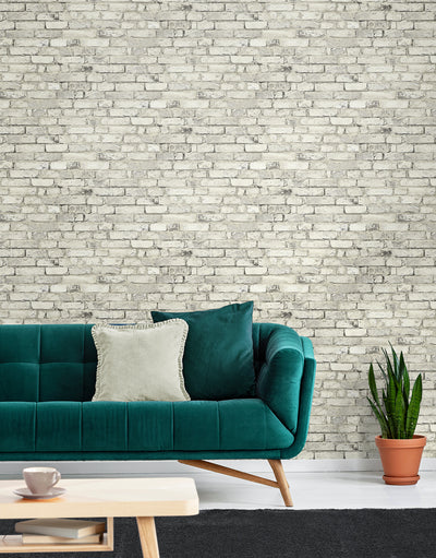 product image for Tailor Faux Brick Prepasted Wallpaper in Antique Plaster 82