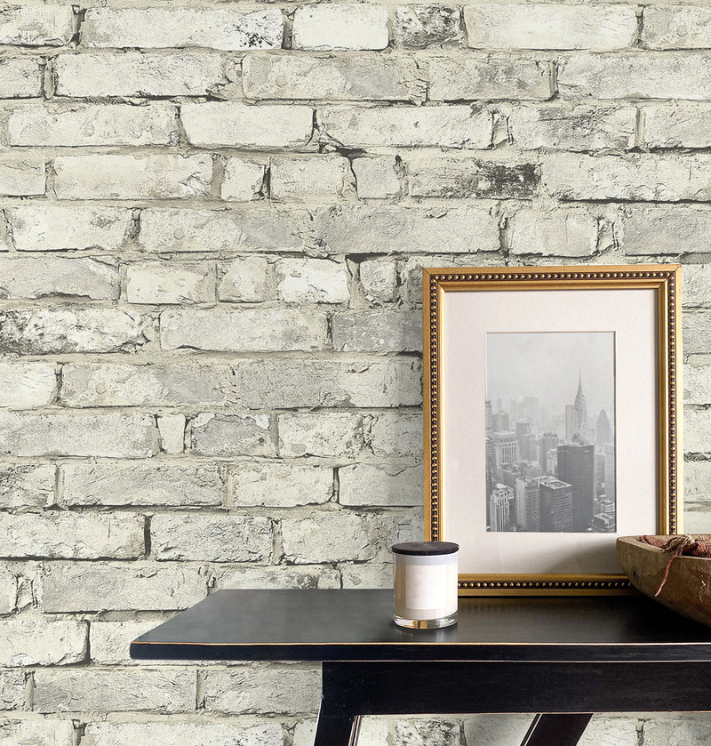 media image for Tailor Faux Brick Prepasted Wallpaper in Antique Plaster 284