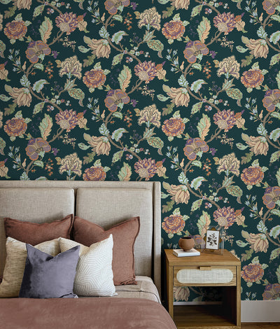 product image for Lana Jacobean Wallpaper in Victorian Jade 7