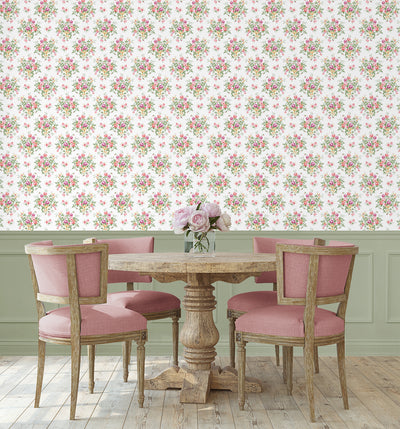 product image for Floral Bouquet Prepasted Wallpaper in Watermelon & Buttercup 96