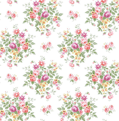 product image of Floral Bouquet Prepasted Wallpaper in Watermelon & Buttercup 581