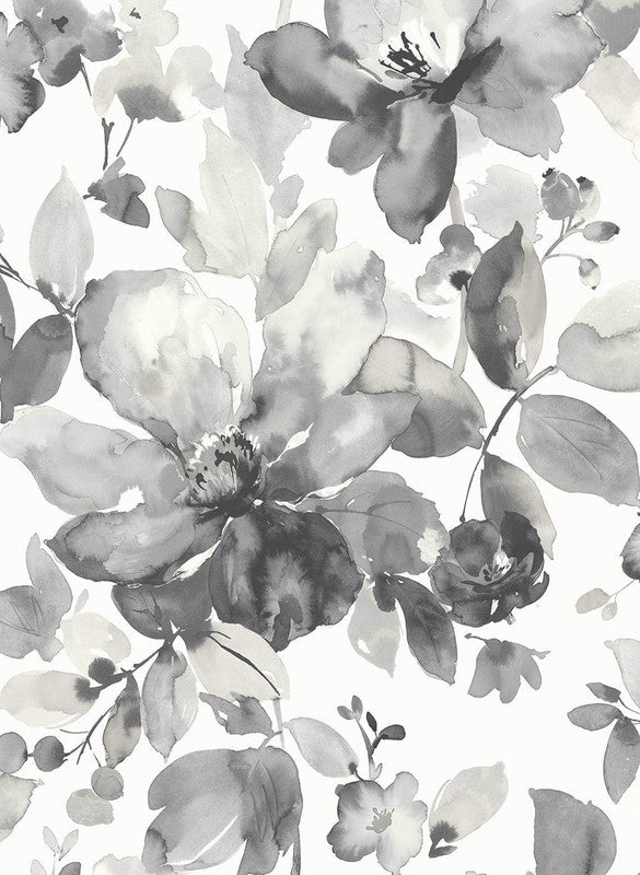 media image for Watercolor Garden Wallpaper in Inkwell 269