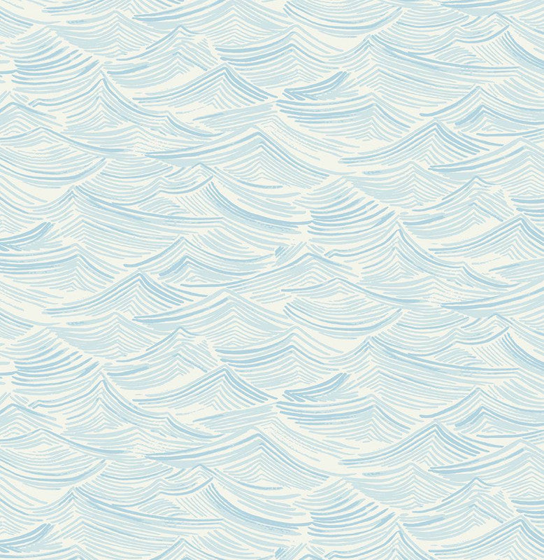 media image for Seaside Waves Wallpaper in Blue Oasis 280