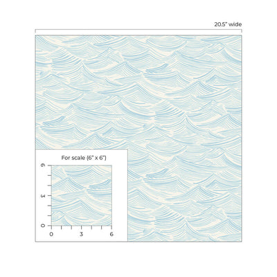 product image for Seaside Waves Wallpaper in Blue Oasis 22