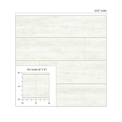 product image for Coastal Faux Shiplap Wallpaper in Alabaster 33