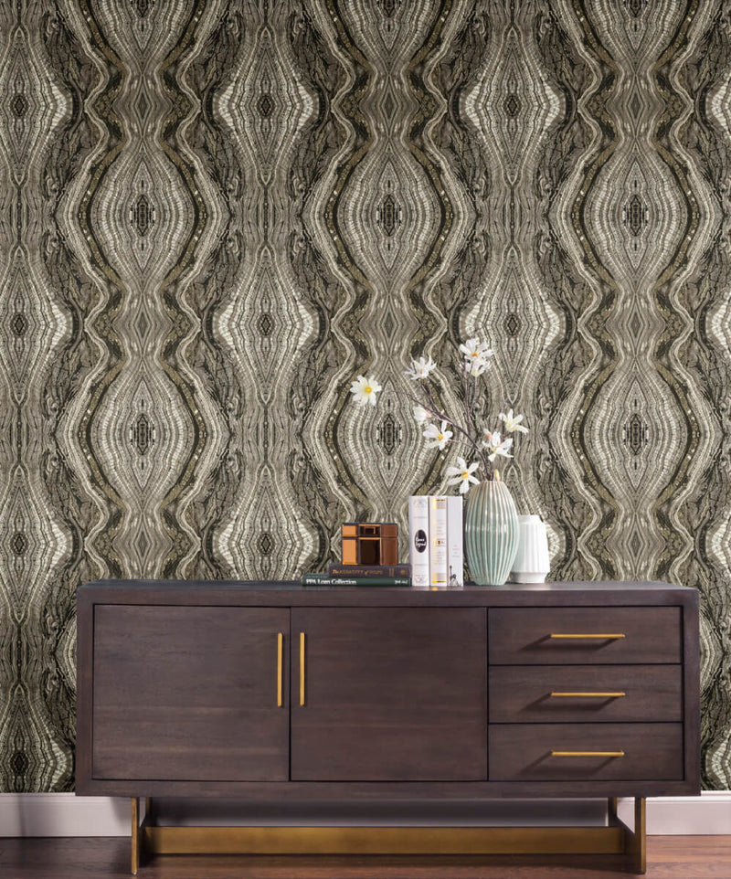 media image for Kaleidoscope Peel & Stick Wallpaper in Dark Grey by York Wallcoverings 263