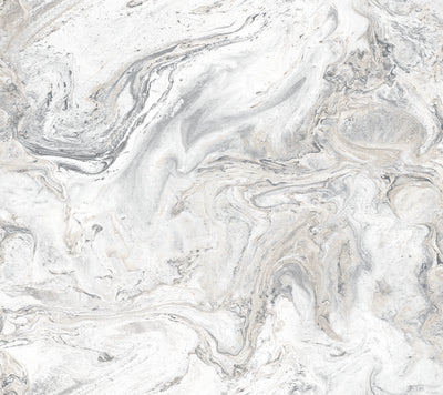 product image for Oil & Marble Peel & Stick Wallpaper in White/Grey by York Wallcoverings 67