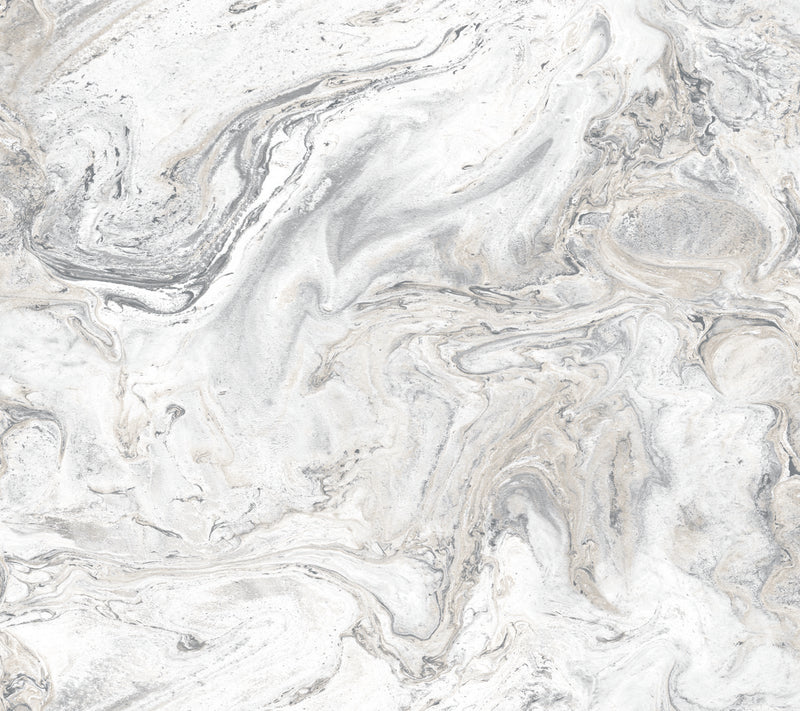 media image for Oil & Marble Peel & Stick Wallpaper in White/Grey by York Wallcoverings 283