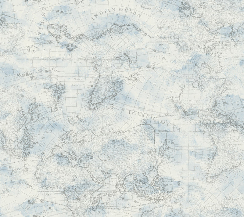 media image for sample coastal map peel and stick wallpaper in blue grey by york wallcoverings 1 253