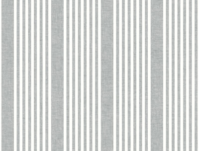 product image of French Linen Stripe Peel & Stick Wallpaper in Grey by York Wallcoverings 523