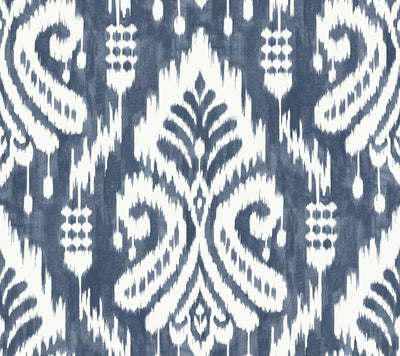 product image of Hawthorne Ikat Peel & Stick Wallpaper in Blue by York Wallcoverings 523
