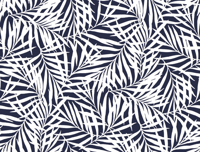 media image for Oahu Fronds Peel & Stick Wallpaper in Blue by York Wallcoverings 229