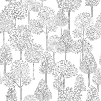 product image of Treetops Peel & Stick Wallpaper in Grey by York Wallcoverings 594