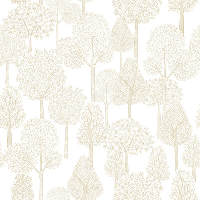 product image of Treetops Peel & Stick Wallpaper in Gold by York Wallcoverings 586