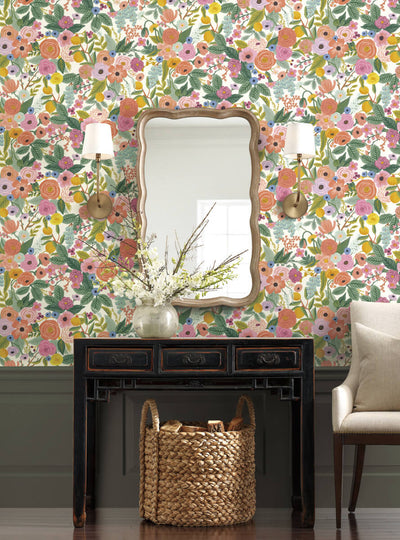 product image for Garden Party Peel & Stick Wallpaper in Rose by York Wallcoverings 41