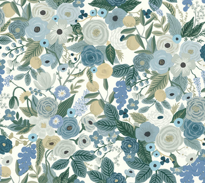 product image of sample garden party peel and stick wallpaper in blue by york wallcoverings 1 546