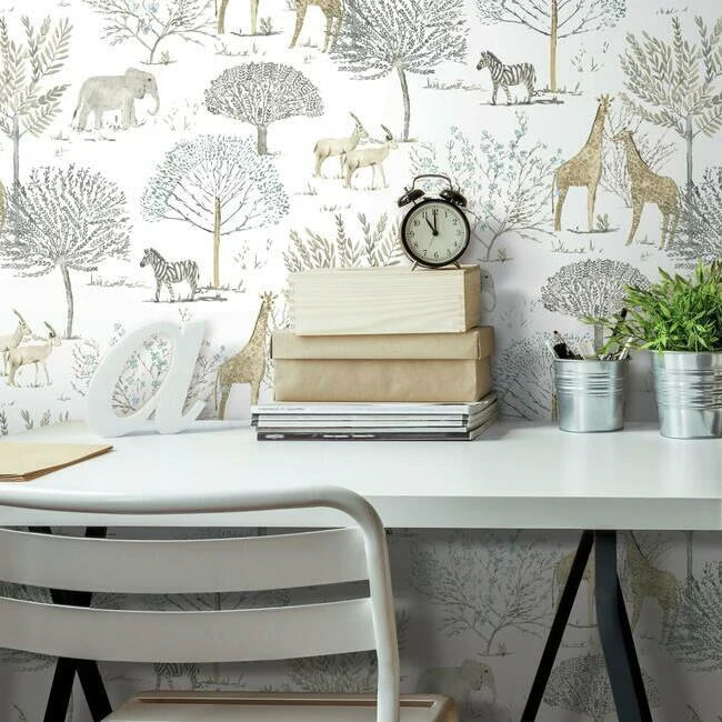 media image for On The Savannah Beige Peel & Stick Wallpaper by York Wallcoverings 228