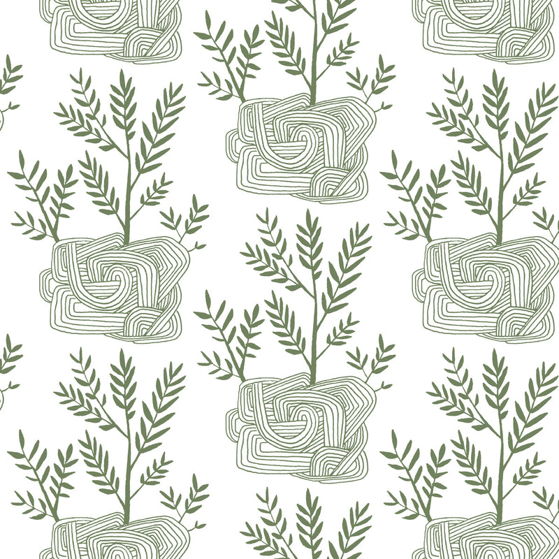 media image for Seedlings Peel & Stick Wallpaper in Green from the Risky Business III Collection by York Wallcoverings 215