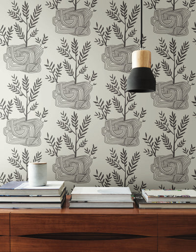 product image for Seedlings Peel & Stick Wallpaper in Grey from the Risky Business III Collection by York Wallcoverings 84