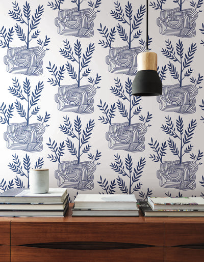 product image for Seedlings Peel & Stick Wallpaper in Blue from the Risky Business III Collection by York Wallcoverings 7