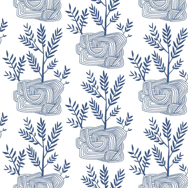 media image for Seedlings Peel & Stick Wallpaper in Blue from the Risky Business III Collection by York Wallcoverings 266