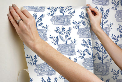 product image for Seedlings Peel & Stick Wallpaper in Blue from the Risky Business III Collection by York Wallcoverings 42