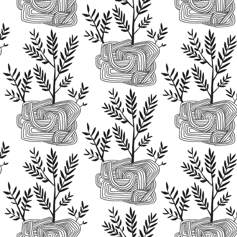 media image for Seedlings Peel & Stick Wallpaper in Black from the Risky Business III Collection by York Wallcoverings 264