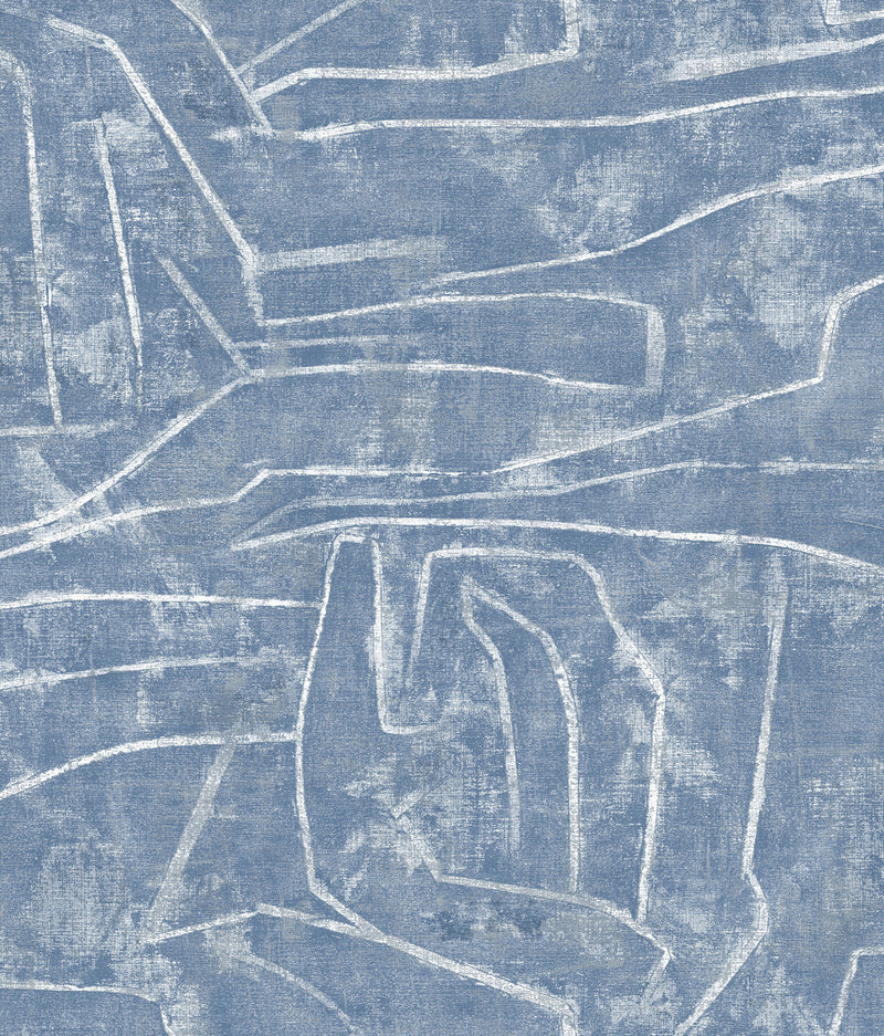 media image for Urban Chalk Peel & Stick Wallpaper in Blue from the Risky Business III Collection by York Wallcoverings 237