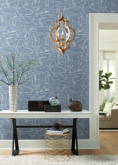 product image for Urban Chalk Peel & Stick Wallpaper in Blue from the Risky Business III Collection by York Wallcoverings 53