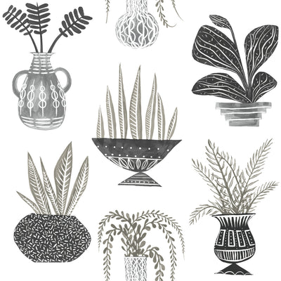 product image for Plant Party Peel & Stick Wallpaper in Black from the Risky Business III Collection by York Wallcoverings 51