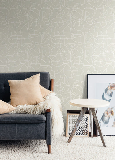 product image for Robotics Peel & Stick Wallpaper in Beige from the Risky Business III Collection by York Wallcoverings 2