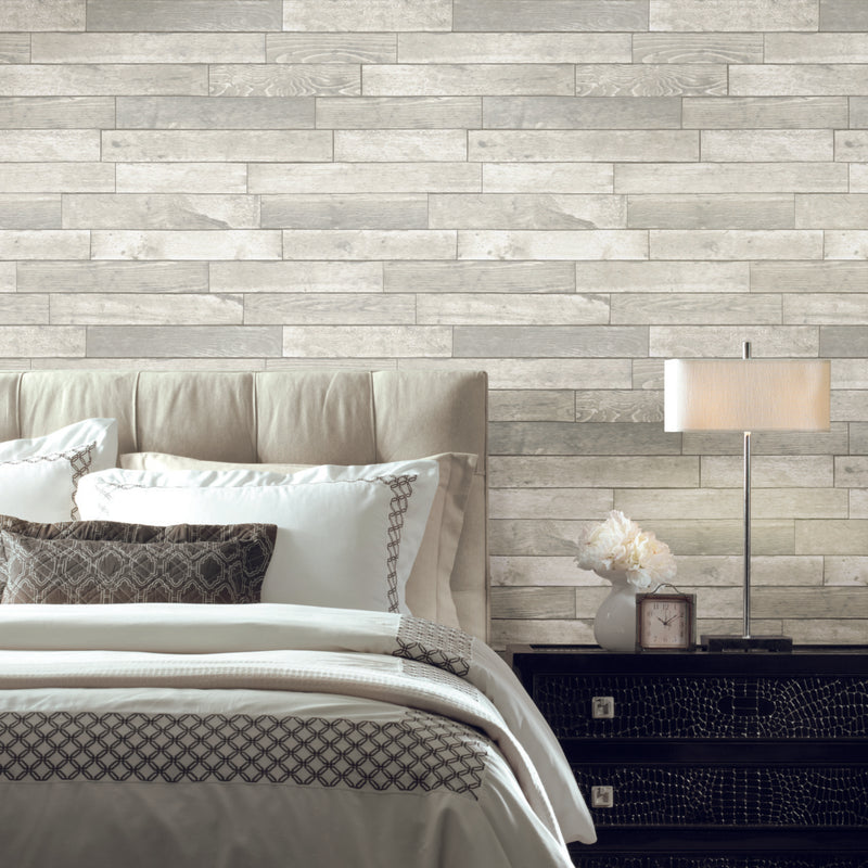 media image for Warehouse Planks White Peel & Stick Wallpaper by York Wallcoverings 286