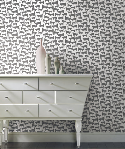 product image for Cat Tails Black Peel & Stick Wallpaper by York Wallcoverings 4