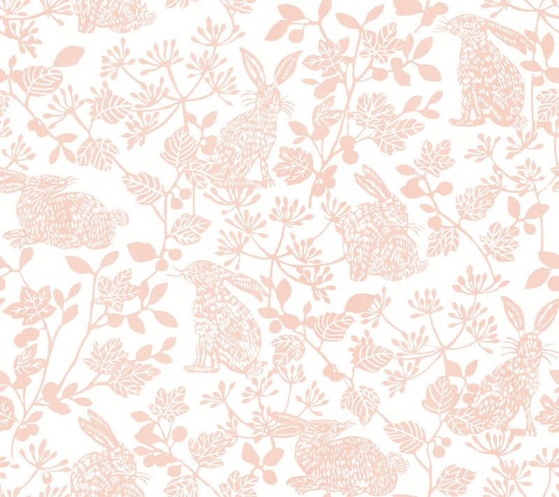 media image for Botanical Bunnies Pink Peel & Stick Wallpaper by York Wallcoverings 23