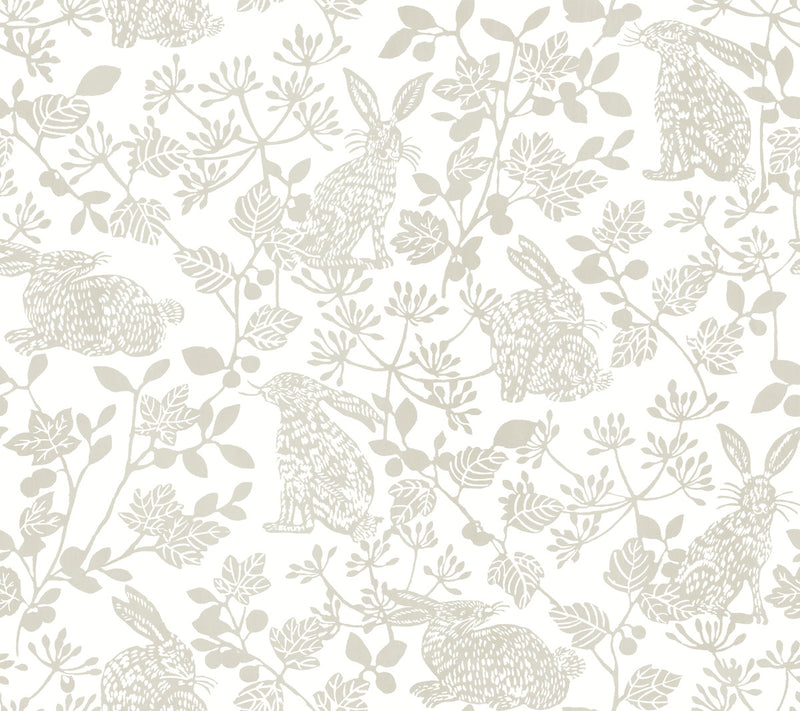 media image for Botanical Bunnies Beige Peel & Stick Wallpaper by York Wallcoverings 221