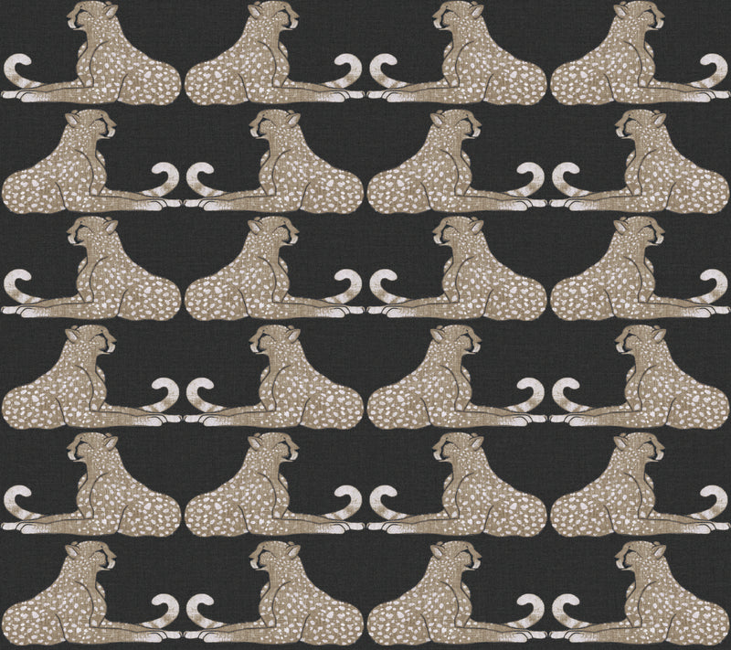 media image for Reclining Cheetahs Black Peel & Stick Wallpaper by York Wallcoverings 252