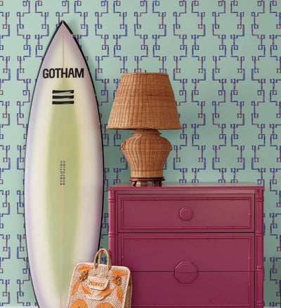 product image for Bamboozled Sky Blue Peel & Stick Wallpaper from Madcap Cottage Collection by York Wallcoverings 86