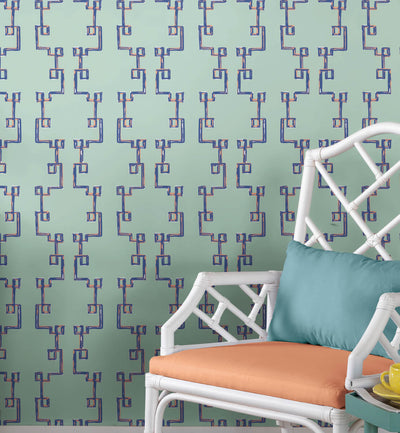 product image for Bamboozled Sky Blue Peel & Stick Wallpaper from Madcap Cottage Collection by York Wallcoverings 87