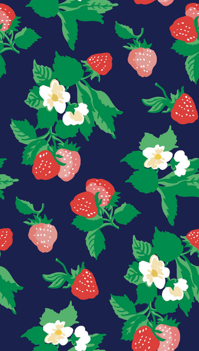 product image of Berry Nice Navy Blue Peel & Stick Wallpaper from the Madcap Cottage Collection by York Wallcoverings 586