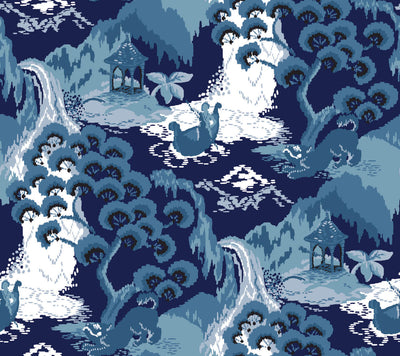 product image for Old Peking Navy Blue Peel & Stick Wallpaper from the Madcap Cottage Collection by York Wallcoverings 74