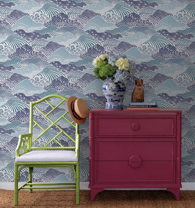 product image for Shangri-La Navy Blue Peel & Stick Wallpaper from the Madcap Cottage Collection by York Wallcoverings 45