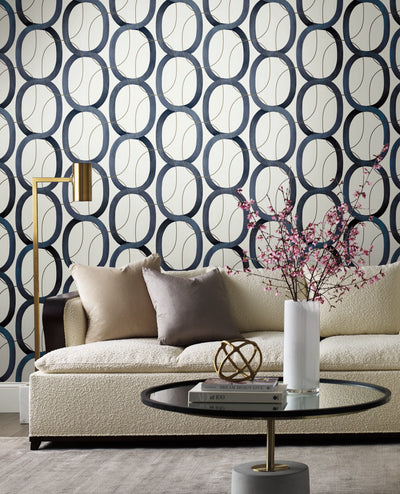 product image for Interlock Navy Peel & Stick Wallpaper by Candice Olson 85